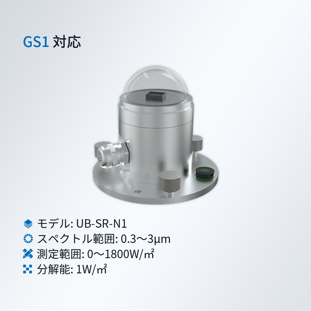 Ubibot 総太陽放射センサー|0~1800W/㎡測定範囲・防塵加工・高精度受光素子搭載