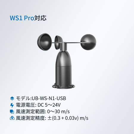UbiBot 風速計外部センサー|気象観測・風力発電・測定専用