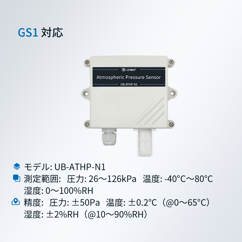 UbiBot 大気圧センサー |壁掛型・RS485通信・高精度温湿度気圧モニタリング用
