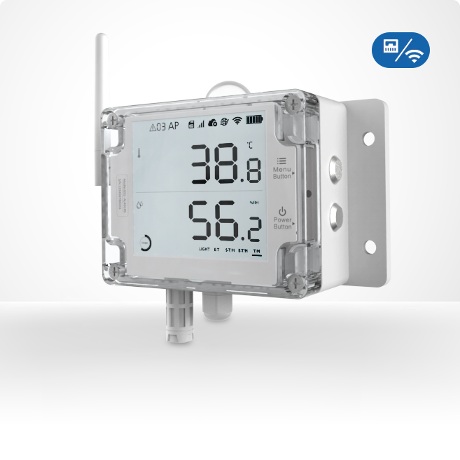 UbiBot 工業農業用高精度温湿度センサーGS1-AETH1RS｜LCD 画面・データを視覚化・遠隔監視