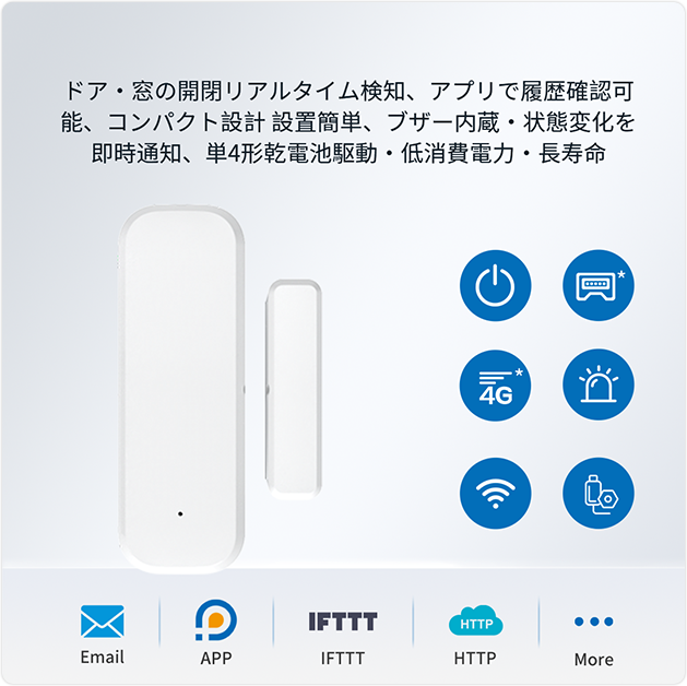 UbiBot LoRaドアセンサー DC1-DM| 開閉検知リアルタイム監視・ ブザー内 蔵・アプリで履歴確認可能