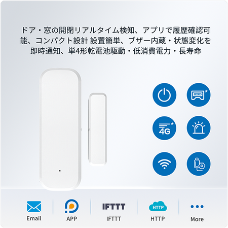 UbiBot LoRaドアセンサー DC1-DM| 開閉検知リアルタイム監視・ ブザー内 蔵・アプリで履歴確認可能