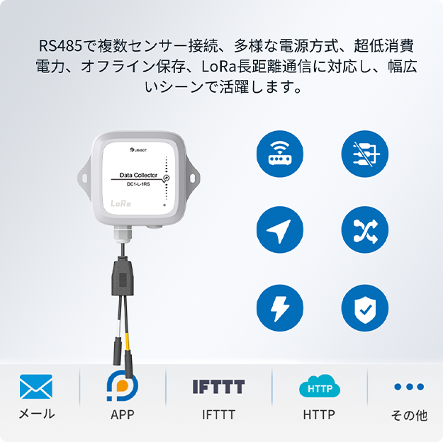 UbiBot LoRaデータ収集器 DC1-L-1RS ｜無線通信｜複数センサー接続対応｜ 多様な電源方式