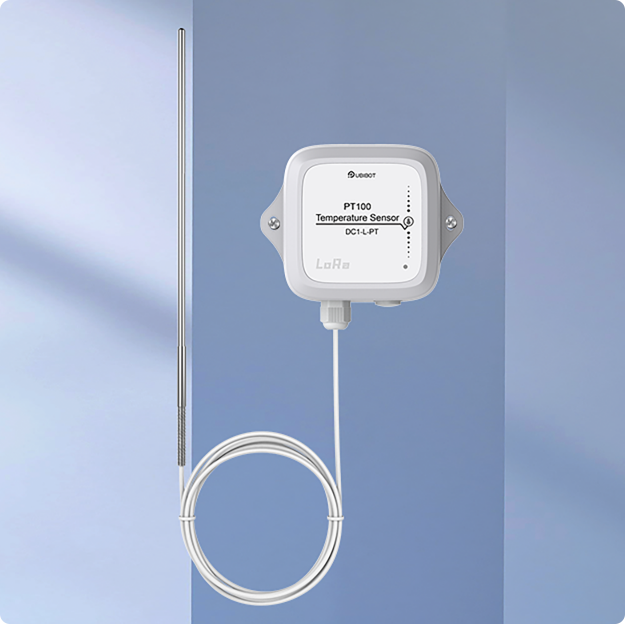 UbiBot LoRa対応 PT100温度センサー DC1-L-PT｜-200℃～600℃広範囲測定 ・高精度・産業用無線温度監視